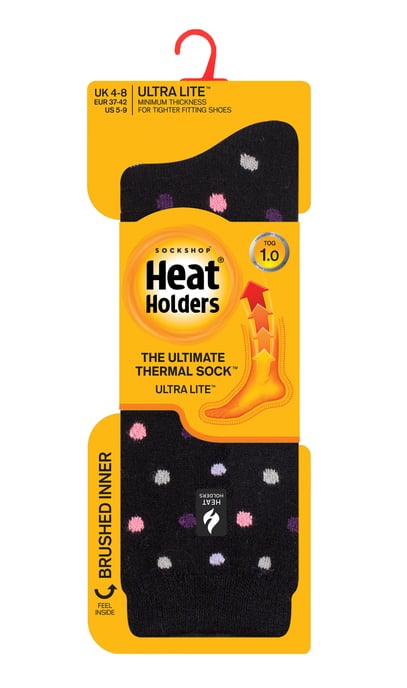 Heat Holders Dames Ultra Lite thermo geklede sokken - Zwart / Paars (Nicosia) - Image 2
