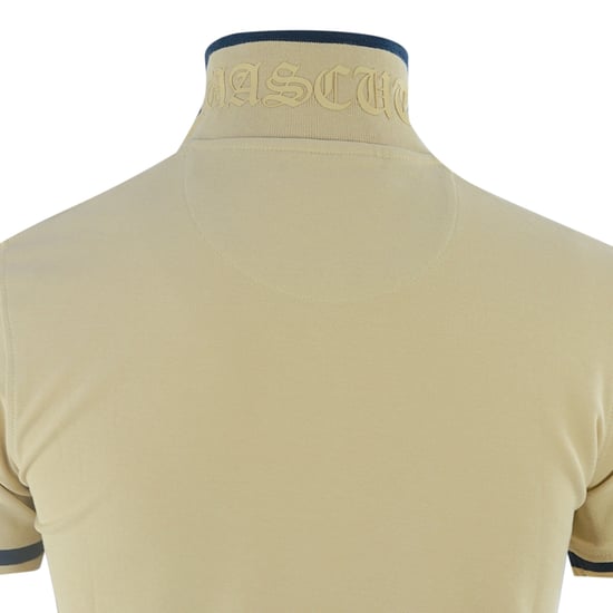 Aquascutum AQ 1851 Embroidered Tipped Beige Polo Shirt - Image 3