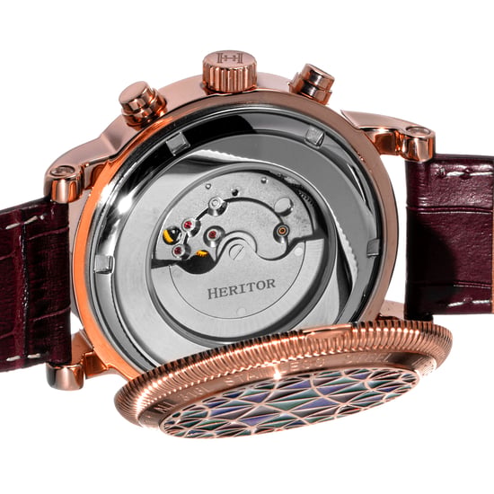 Heritor Automatic Legacy Leather-Band Watch w/Day/Date