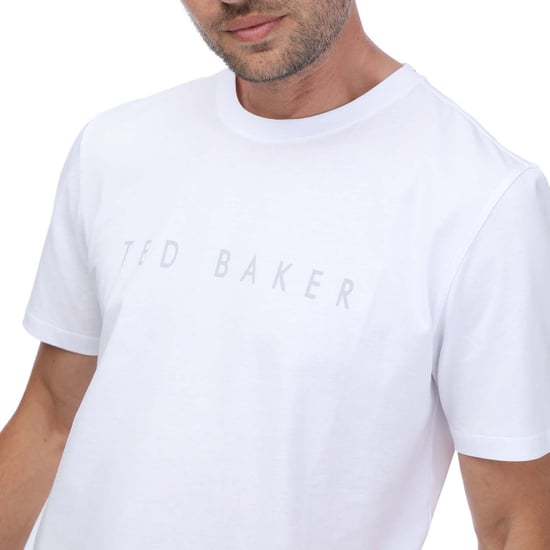 Heren Ted Baker Broni Merk-T-shirt in Wit - Image 3