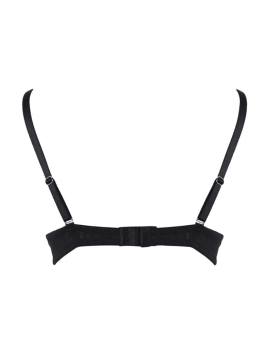Refined Glamour Triangle Push Up Bra - Black