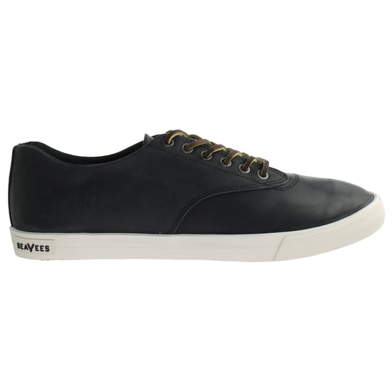 Seavees Hermosa Sneaker Wintertide Black Oiled Rugged Leather Black Mens Shoes
