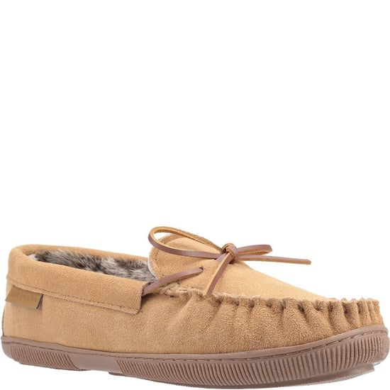 Hush Puppies Heren Ace Slip On Leren Slipper (Tan) - Image 1