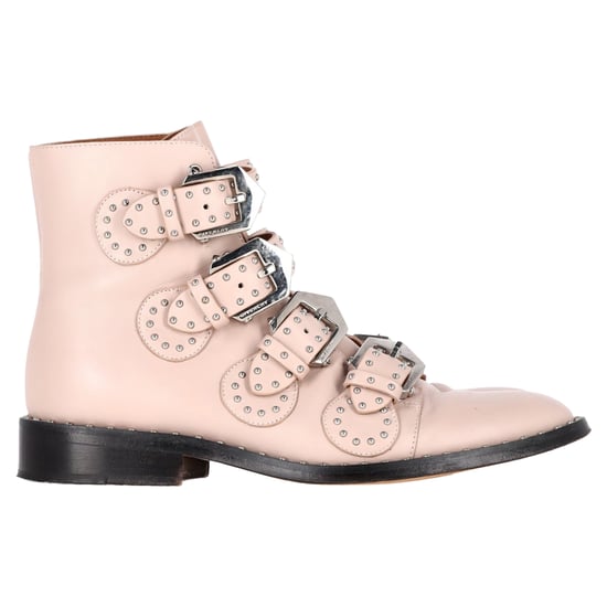 Givenchy Buckle Detail Studded Ankle Boots in Light Pink Leather - Image 1