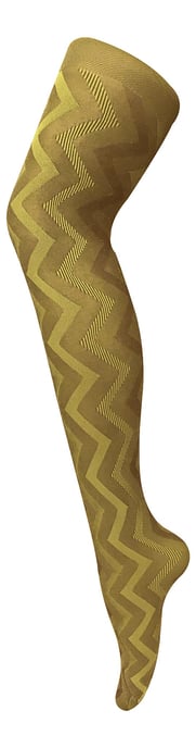 Sock Snob Dames80 denier ondoorzichtig patroon panty's - Geel Weven - Image 1