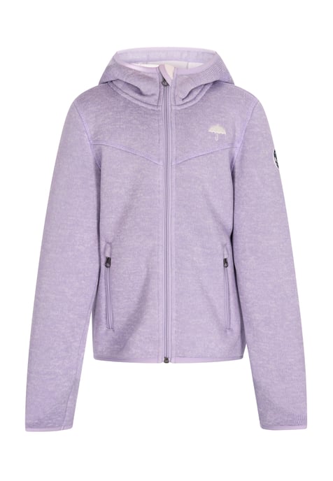 Schmuddelwedda Gebreide fleece jas Meisje Grijsviolet gemêleerd - Image 1