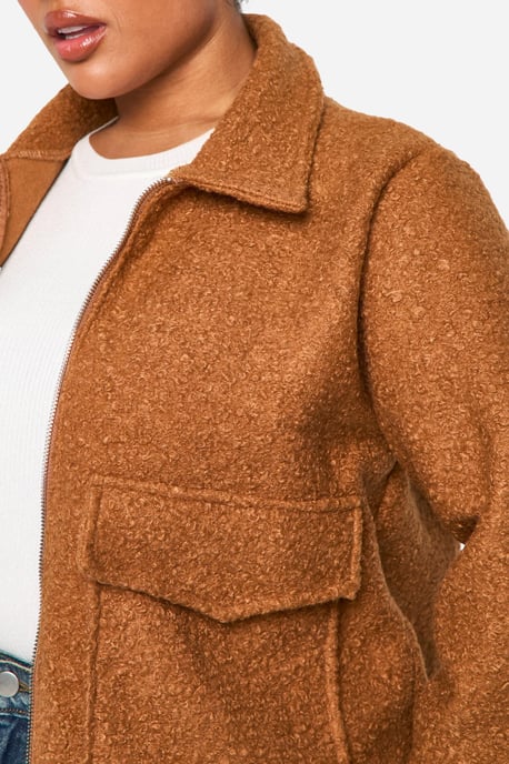 Plus Collared Boucle Jacket - Image 4