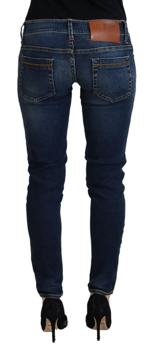 Acht Blauwe Katoenen Lage Taille Skinny Dames Casual Jeans - Image 3