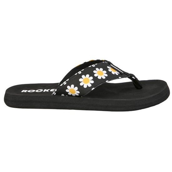 Women's Rocket Dog Adios Daisy Fields Flip Flops in Black - Image 2