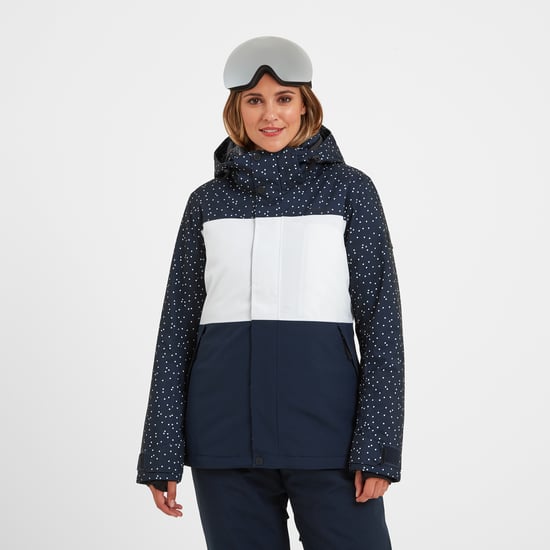 Cinder Womens Ski Jacket Dark Indigo Confetti Print/Dark Indigo