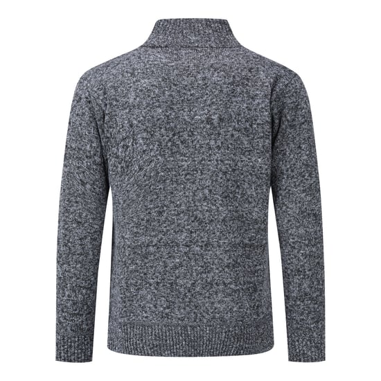 Herenvest met ritssluiting Grof gebreid vest met opstaande kraag voor de winter donkergrijs - Image 3