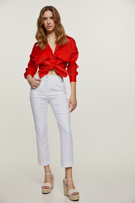 Red Poplin Style Shirt