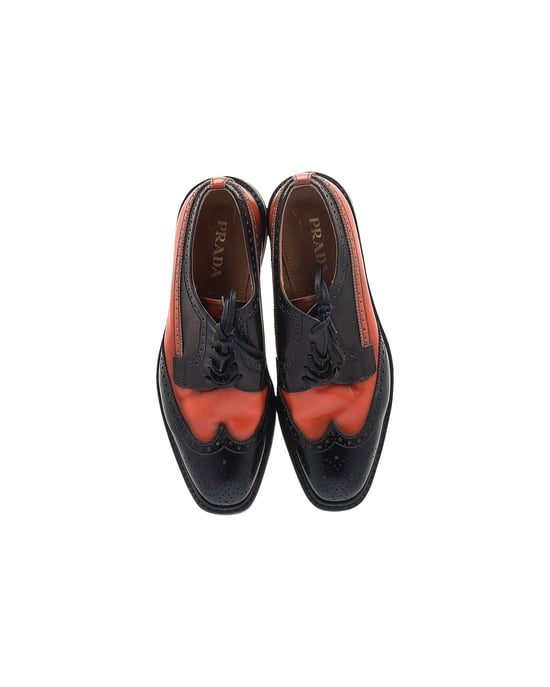 Prada Flatform Derby Brogue Lace Up in Black Leather - Image 6