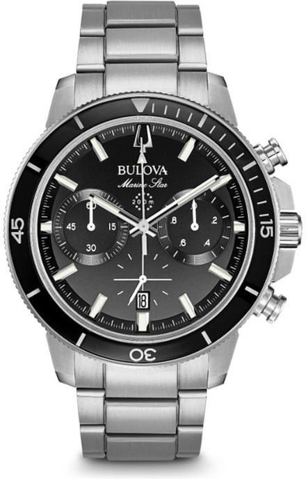 Bulova Marine Star Heren Zilveren Horloge 96B272 - Image 1