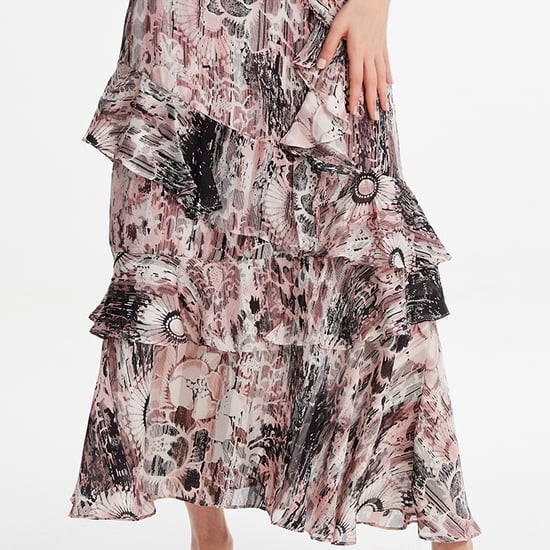 Lange chiffon rok met ruches bloemenprint - Image 5