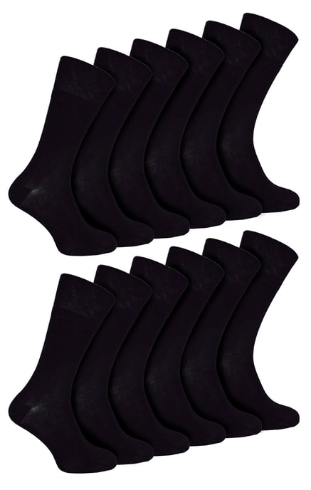 IOMI - 12 stuks naadloze bamboesokken voor diabetischei - Zwart - Image 1