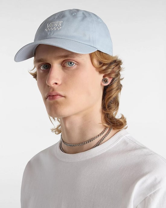 VANS Court Side Curved Bill Jockey Hat in Stoffig Blauw - Image 4