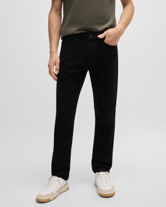 BOSS Orange DELAWARE BO Heren Slim Fit Comfort-Stretch Zwarte Jeans NOS - Image 1