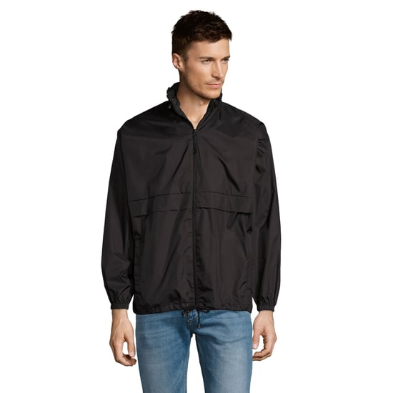 SOLS Unisex Surf Windbreaker Lichtgewicht Jasje (Zwart) - Image 3