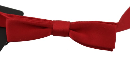 Dolce & Gabbana Rode 100% Zijden Slim Verstelbare Hals Papillon Strik Mannen Stropdas - Image 1