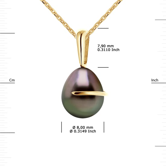 DIADEMA - Pendant - Yellow Gold and Tahitian Pearl