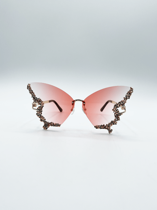 Butterfly Lens with Crystal Detail in Gradient Pink - Image 1