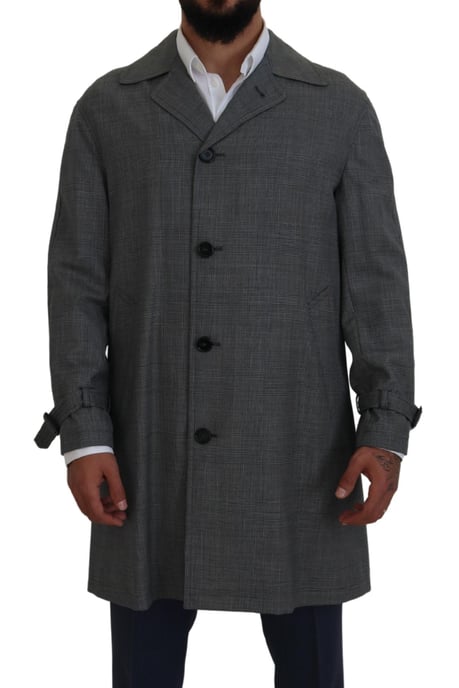 Geruiten wollen trenchcoat - Image 4
