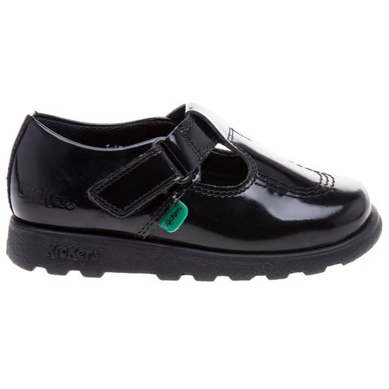 Girl's Kickers Children Fragma T-Bar Patent Shoes in Black - Image 2