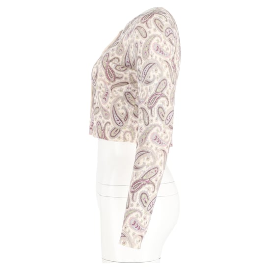 Etro Korte Paisley Cardigan in Beige Wol - Image 5