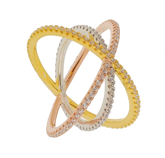Orphelia Dames 925 Sterling Zilveren Ring - Goud/Zilver/Roze ZR-7280 - Image 3