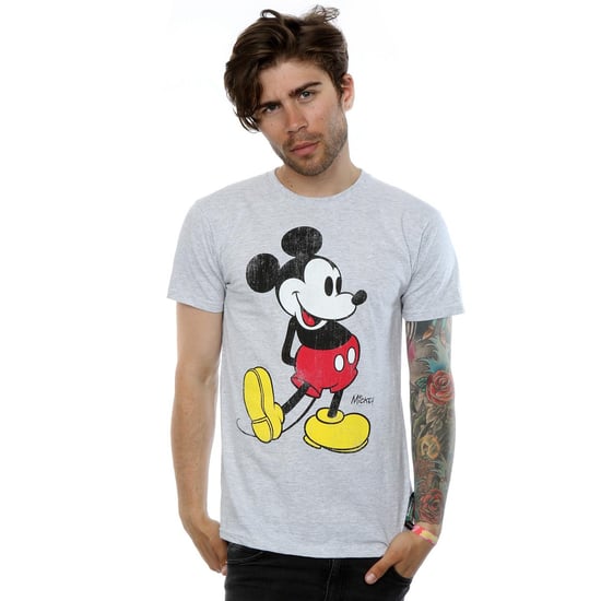 Disney Heren Mickey Mouse Classic Kick T-Shirt (Heide Grijs) - Image 3