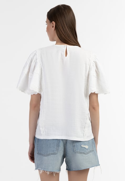 Dreimaster Blouseshirt met kant Dames wit - Image 4