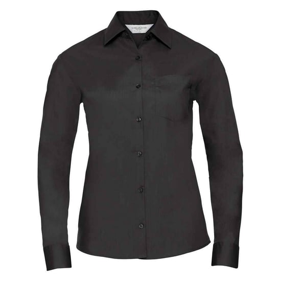 Russell Collection Dames/Dames Poplin Easy-Care Formeel Overhemd Met Lange Mouwen (Zwart) - Image 1