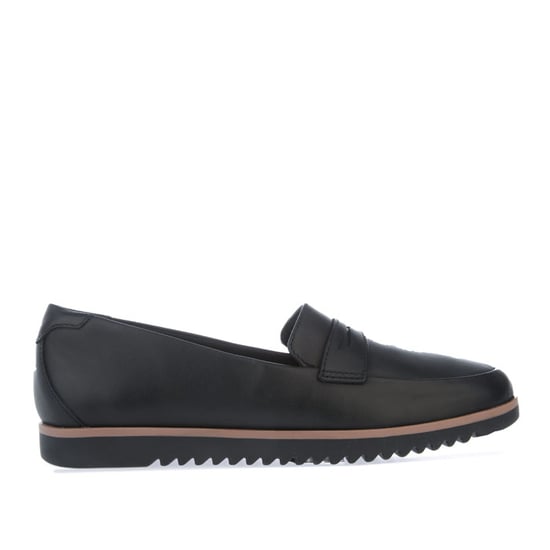 Women's Clarks Serena Terri Leather Shoes in Black