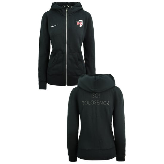 Nike Rugby Stade Toulousain Zip Up Hoodie Dames Zwart Trui 454221 010 - Image 3