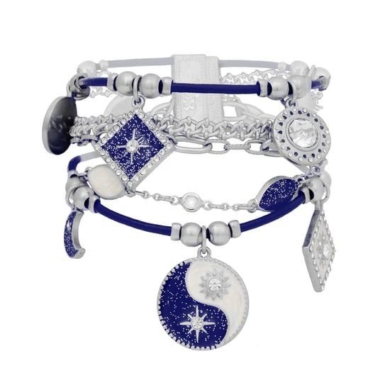 Silver And Navy Night & Day Charm Bracelet