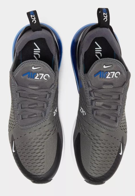 Nike Air Max 270 Trainers, Iron Grey / Game Royal Black
