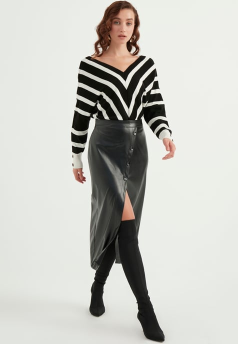 Leren Rok met Splitten - Image 3