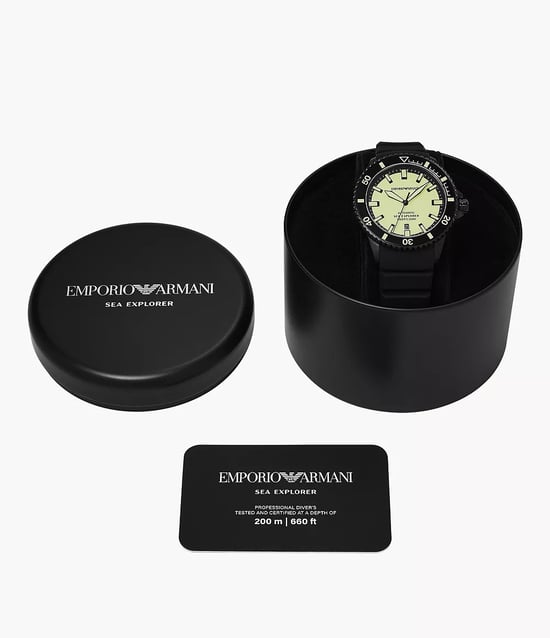 Emporio Armani Sea Explorer Heren Zwarte Horloge AR60085 - Image 5
