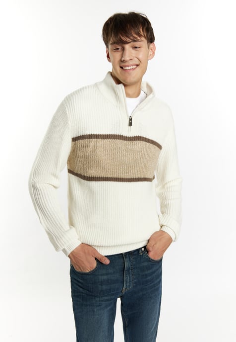 Mo Grof gebreide trui Heren Wit Veelkleurig - Image 3