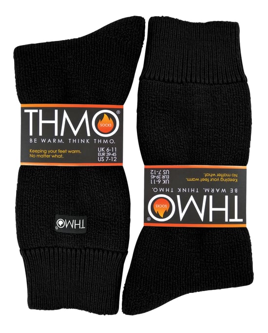 THMO - Thermische fleece gevoerde pantoffelsokken voor heren - Zwart - Image 2