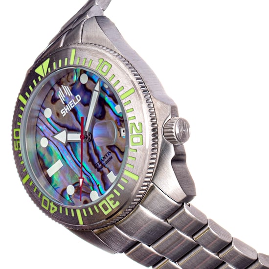 Shield Atlantic Abalone Bracelet Watch w/Date