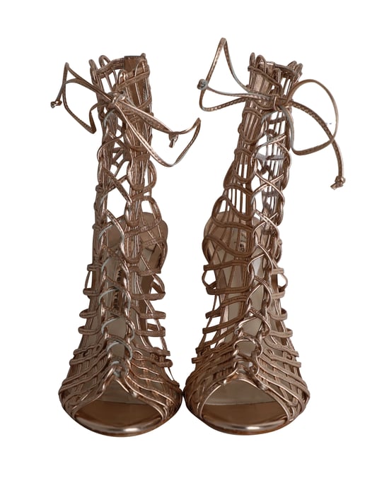 Sophia Webster Delphine Metallic Cage Vetersandalen in Goud Leer - Image 2