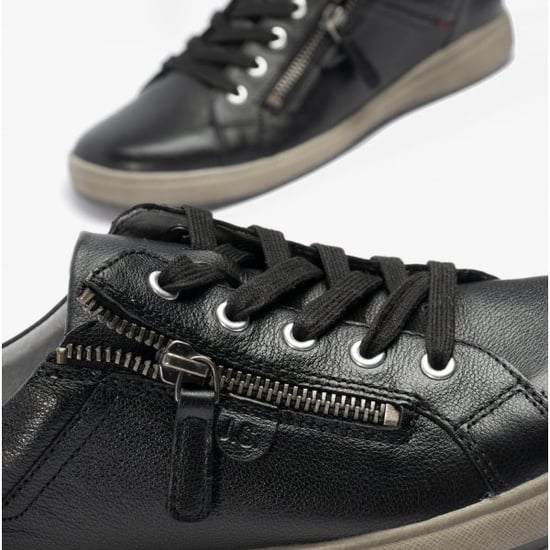 CAREN 12 Dames Leren Sneakers Zwart - Image 4