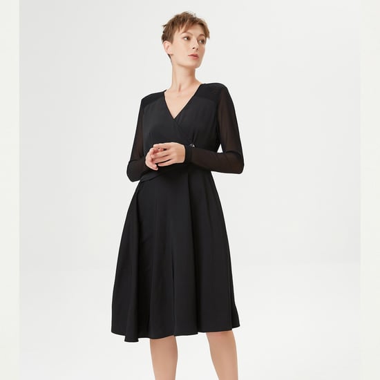 Skater Cross-Heart Dress en stretch tule mouwen - Image 3