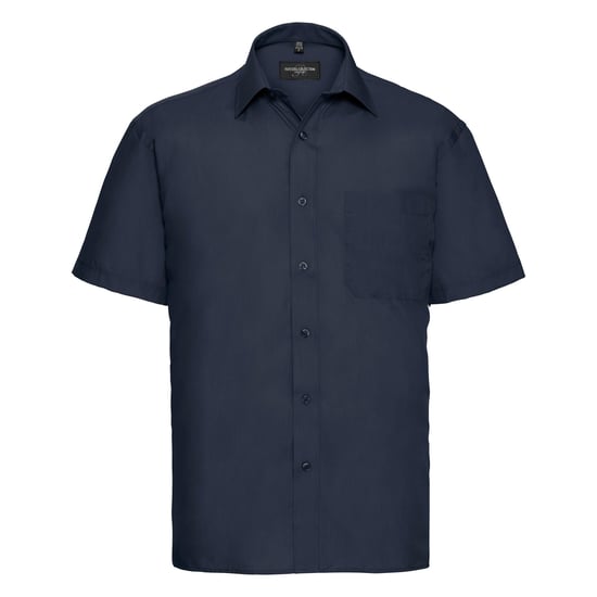 Russell Collectie Heren Korte Mouwen Poly-Katoen Easy Care Poplin Shirt (Franse marine) - Image 1