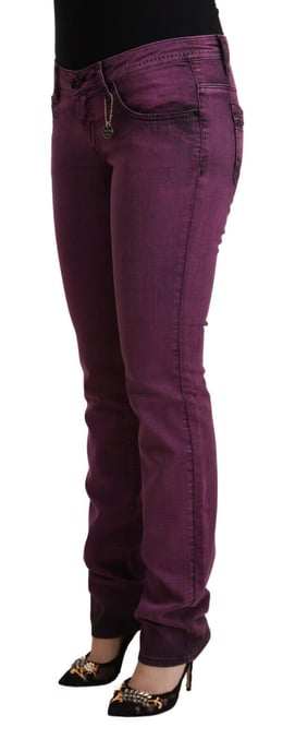 Costume National Women's Purple Cotton Stretch Slim Fit Denim Jeans