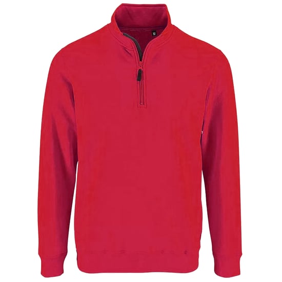 SOLS Heren Stan Contrast Zip Neck Sweatshirt (Rood) - Image 1