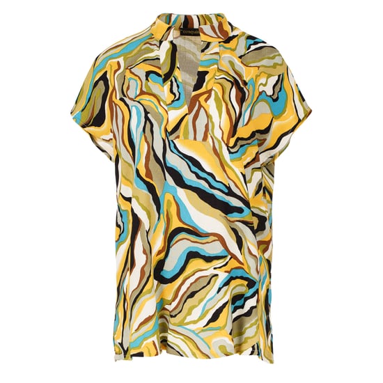 Turquoise Swirl Print Mouwloze Top - Image 2