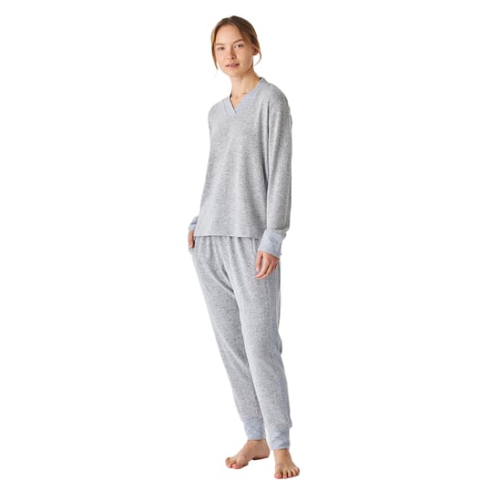 JJB5 Women's Soft Knit V-Neck Long Sleeve Pajamas